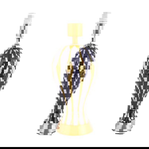 Traditional Glossy Navy Midnight Blue and Polished Gold Ceramic Table Lamp Base Image 1