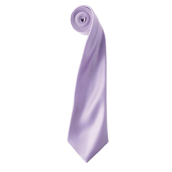 Premier Mens Plain Satin Tie (Narrow Blade) - Lilac
