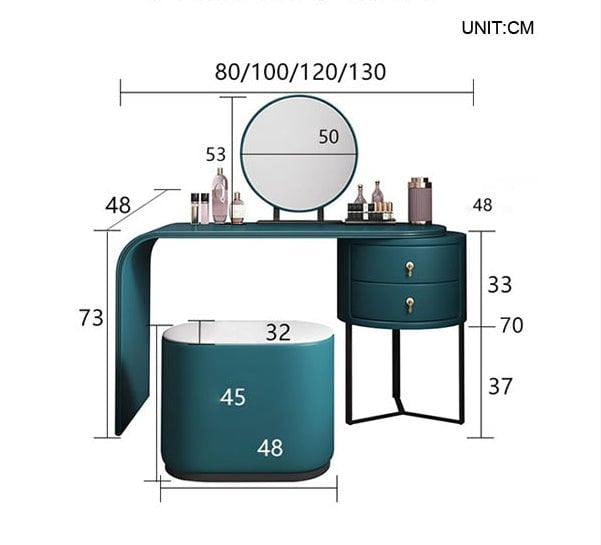 Noorali Dressing Table with Mirror, More Colors Available-Weilai Concept-Weilai Concept