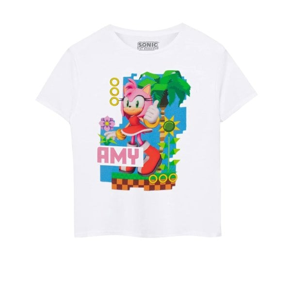 Sonic The Hedgehog Childrens/Kids Amy Short-Sleeved T-Shirt - White