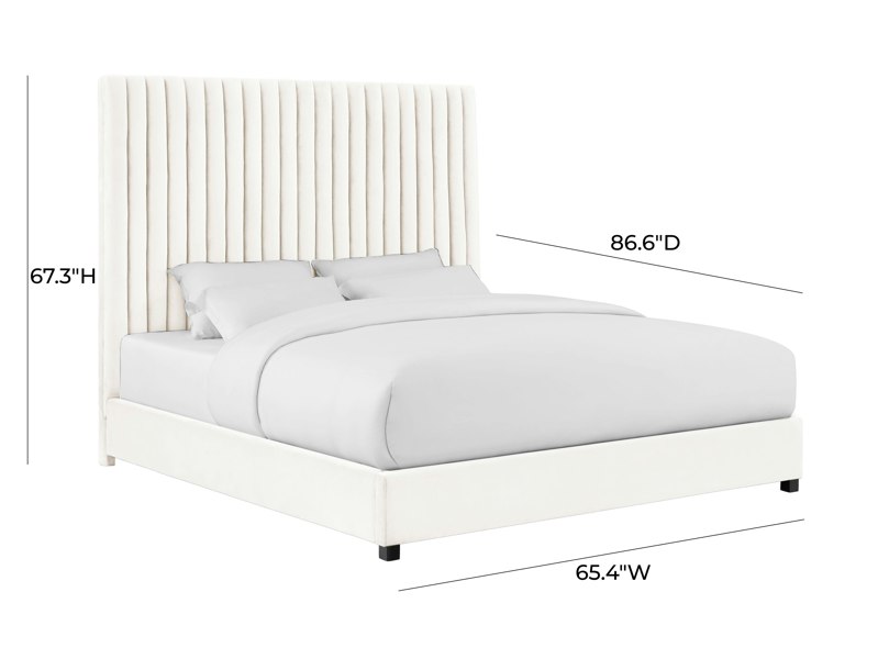 Furniture Edit Arabelle White Velvet Bed in King Size