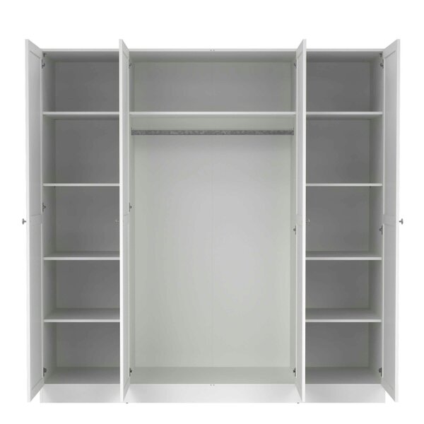 Wyld Haus Cherryfern White Wooden Wardrobe 4 Frame Doors