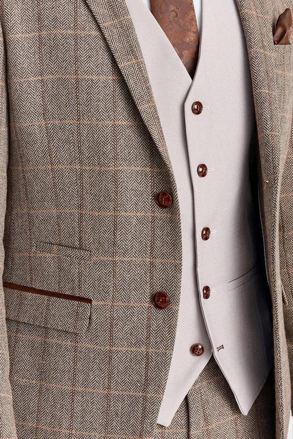 Paul Andrew Harris Brown Tweed Suit with Mayfair Stone Waistcoat