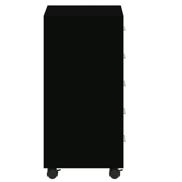 Berkfield Drawer Cabinet with Castors Black Engineered Wood