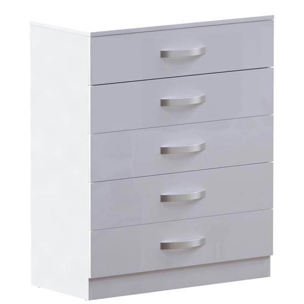 Vida Designs Hulio 5 Drawer Chest, Black