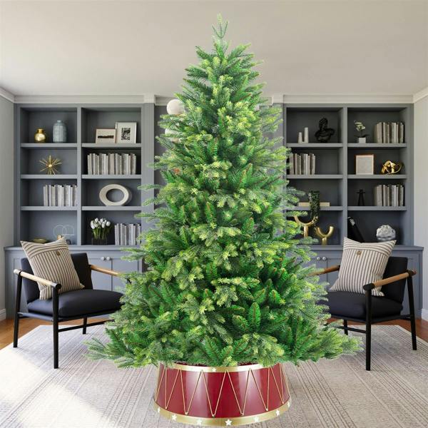 25.6 to 28.4 Inch Drum Christmas Tree Collar Foldable Base Cover for a Neat Festive Finish image 1