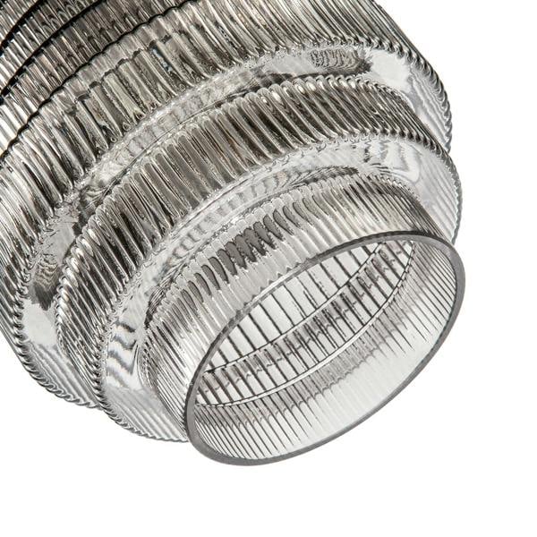 Tiered Stepped Design Smoked Ribbed Glass Pendant Ceiling Light Shade Image 5