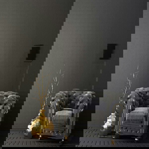 Milagro Napoli Floor Lamp Matt Black And Gold Hand Made High Quality Metal And Fabric Construction