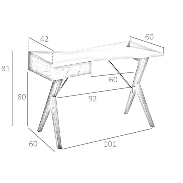 Angel Cerdá Walnut Desk With Grey Wooden Top 3018