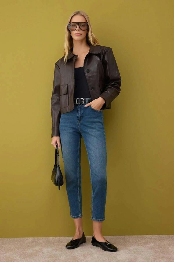 WOVCOR High Waist Comfort Mom Jeans