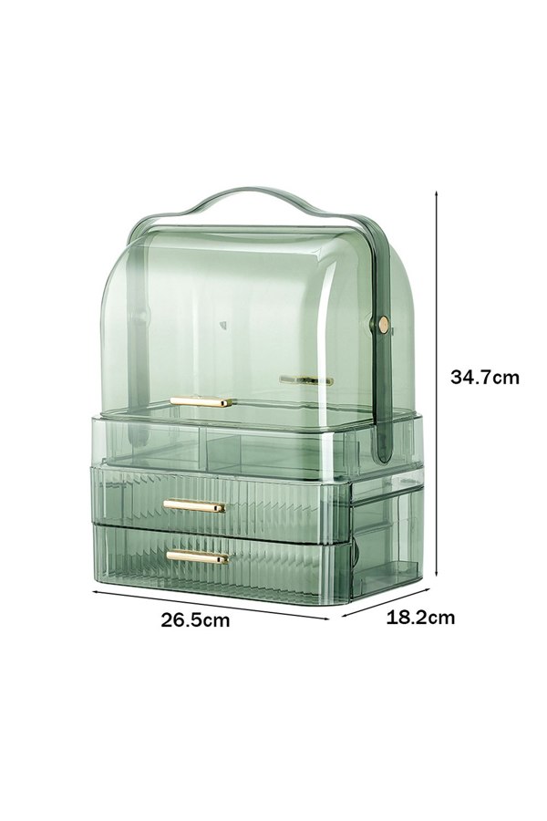 Living and Home Cosmetic Organizer Storage Box For Vanity, Portable Dustproof Cosmetic Storage