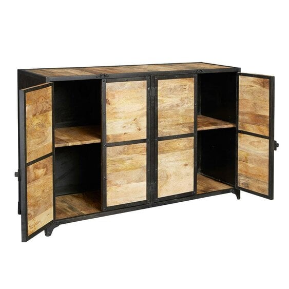 Wyld Haus Oulu Industrial Reclaimed Wood and Metal Vintage TV Unit 2 Doors