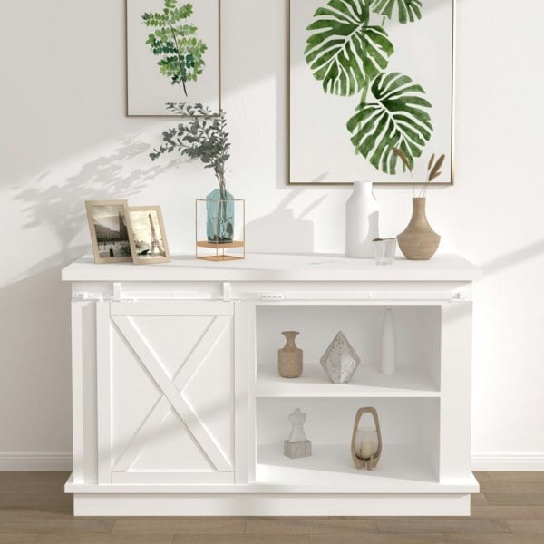 Berkfield Mini Sliding Cabinet Door Kit Carbon Steel White 152 cm