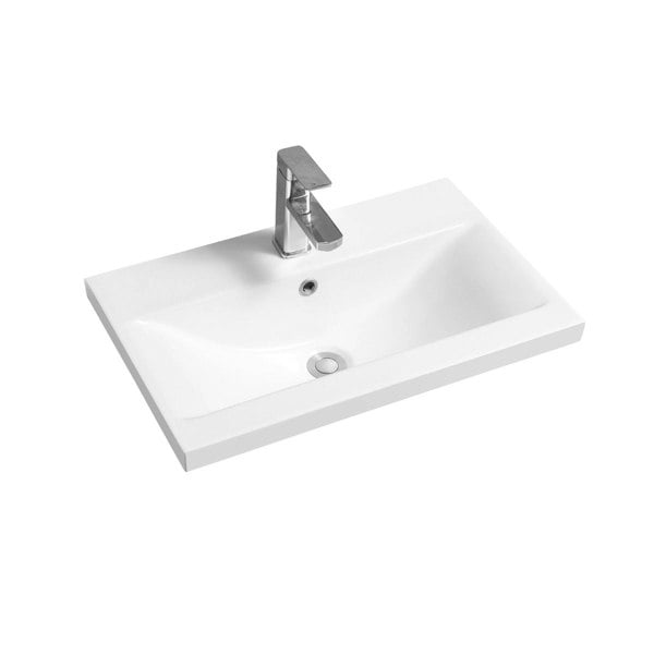 Limoge 5004 Ceramic 61cm Mid-Edge Inset Basin with Dipped Bowl