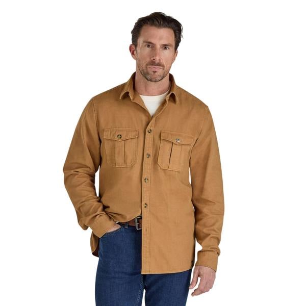 Raging Bull Mens Canvas Garment Dyed Shacket - Tan - 