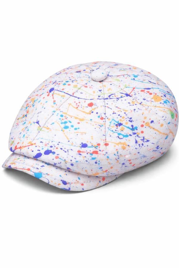 Paint Splash White Printed BUTTON - TOP Cap - Claudio Lugli Shirts