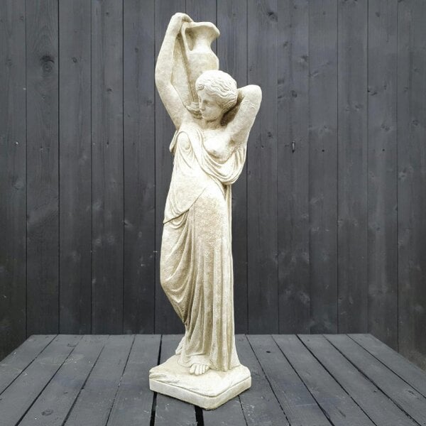 SPA Greek Maiden Holding A Jug Over Shoulder Garden Statue