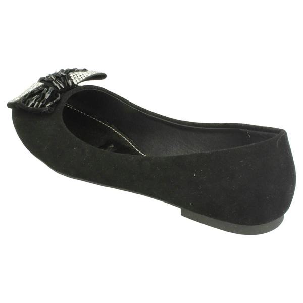 Spot On Ladies Spot On Diamante Detail Bow Shoes