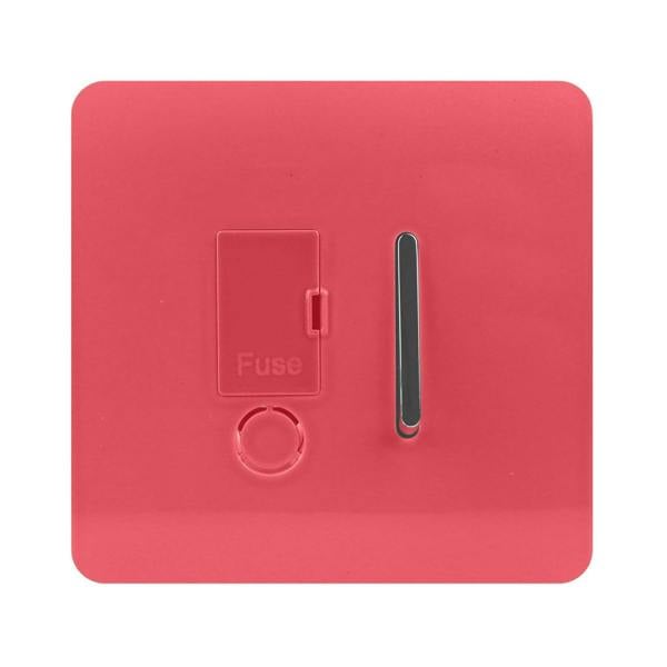 Trendi Switch 13 Amp Fused Spur with Flex Outlet in Strawberry Red