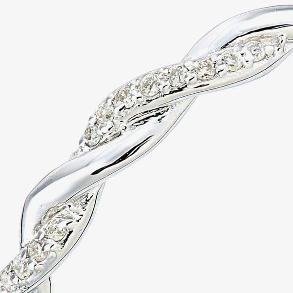 T. H. Baker 9ct White Gold 0.07ct Diamond Twist Eternity Ring PR12706W