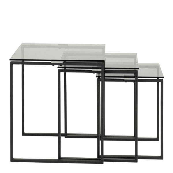 Furniture To Go Katrine Nest of Tables with Smoked Glass Top Set of 3