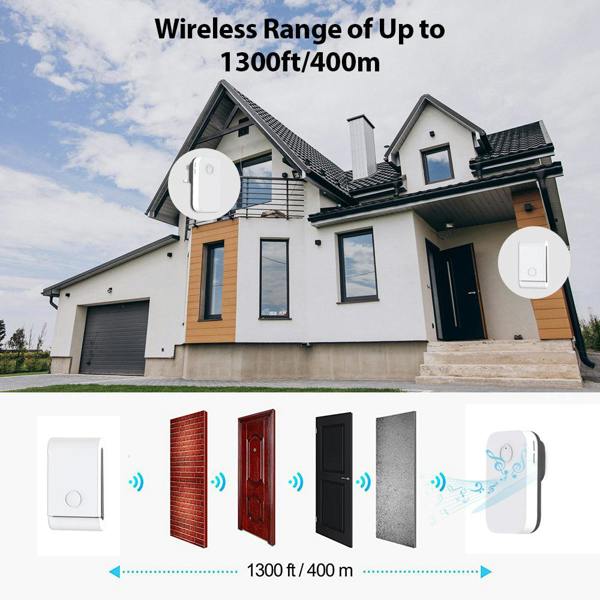 ENER-J Self-Powered Wireless Kinetic Door Bell with Plug in Chime