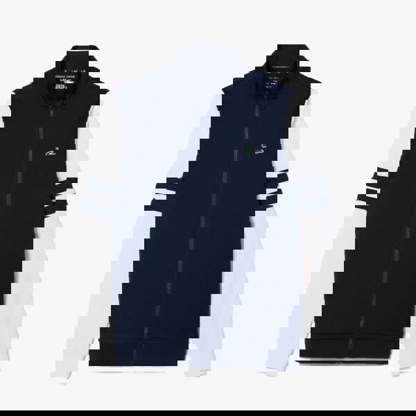 Lacoste Mens Zip Interlock Stretch Track Jacket - Navy/White