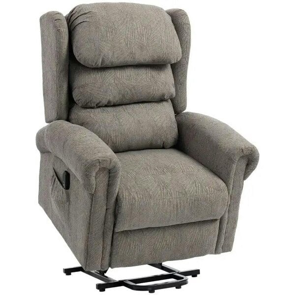 Velvet-Feel Electric Riser Recliner Chair, Power Lift Recliner Chair for Elderly with Remote Control, Dark Grey