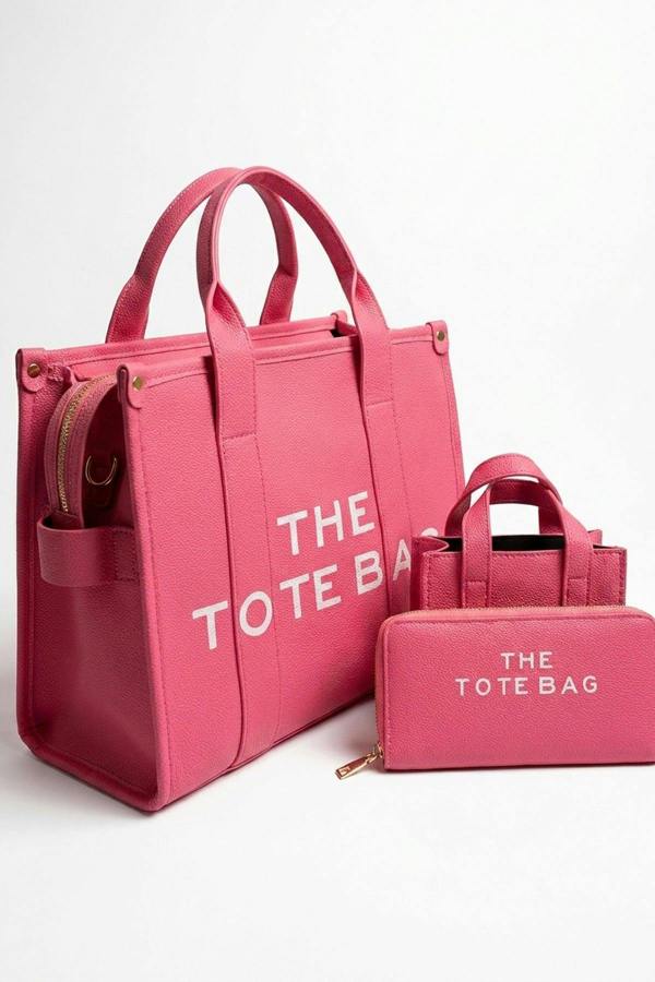 Sophia Tote Bag Set - Pink
