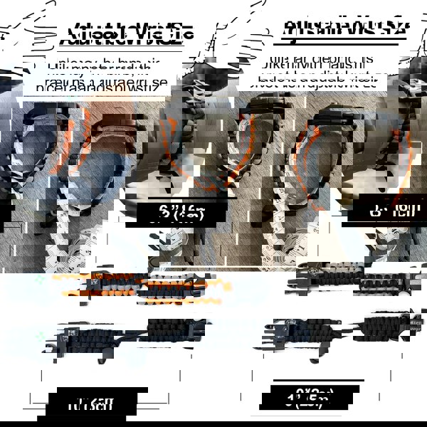 Paracord Survival Bracelet (5 in 1): Flint and Steel Fire Starter, Whistle, Compass, Mini Saw - aZengear