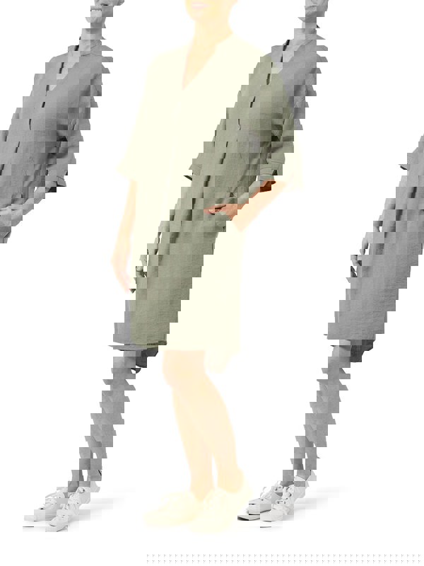 PennyPlain Notch Neck Dress - Sage