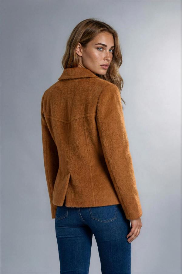 Myles Anthony Butterscotch Reefer Style Wool Mohair Jacket