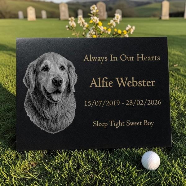 Memorials Direct Dog Memorial Granite Photo Plaque