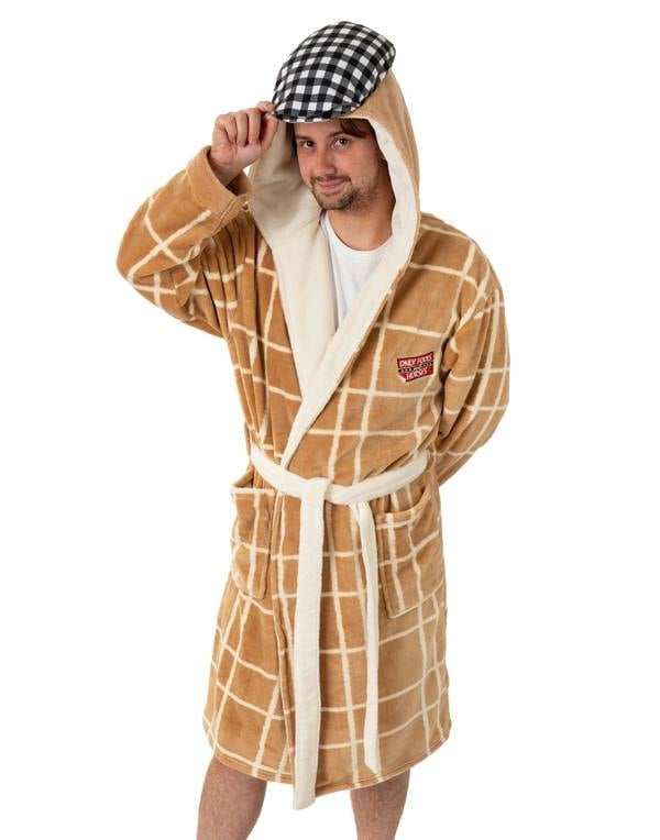 Only Fools And Horses Mens Beige Character Hooded Bathrobe