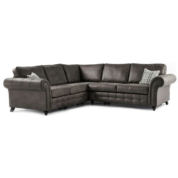 Oakland 5 Seater Leather Corner Sofa Chesterfield Style