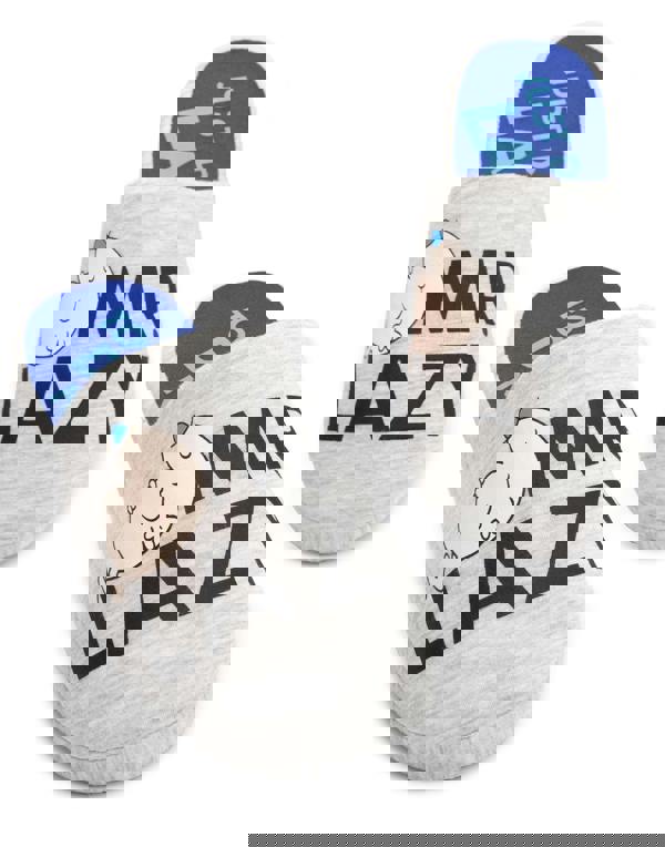 Mr. Men Mens Grey Mr Lazy Mule Slippers