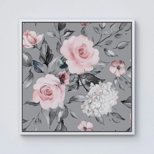 Warren Reed Dusty Pink Roses Framed Canvas