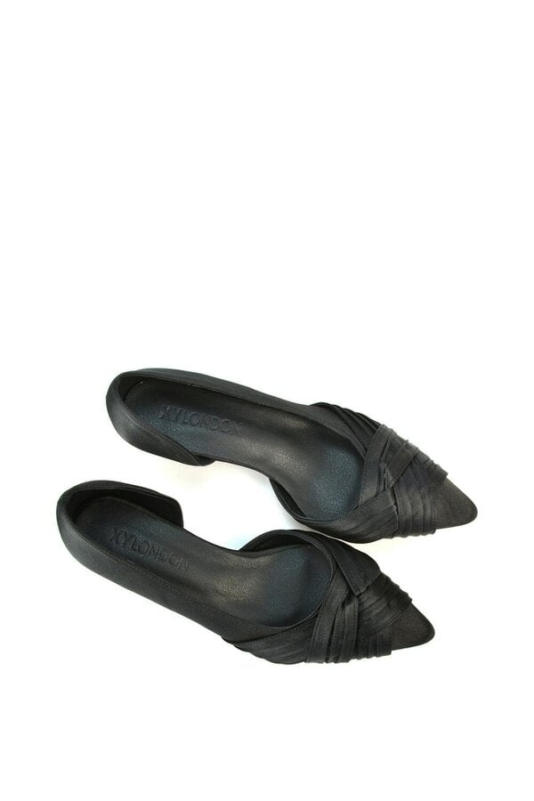 XY LONDON Pointed Toe Kitten Low Heel Classic Bridal Shoe Pumps