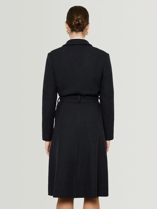 Serran London Wrap Coat - Navy