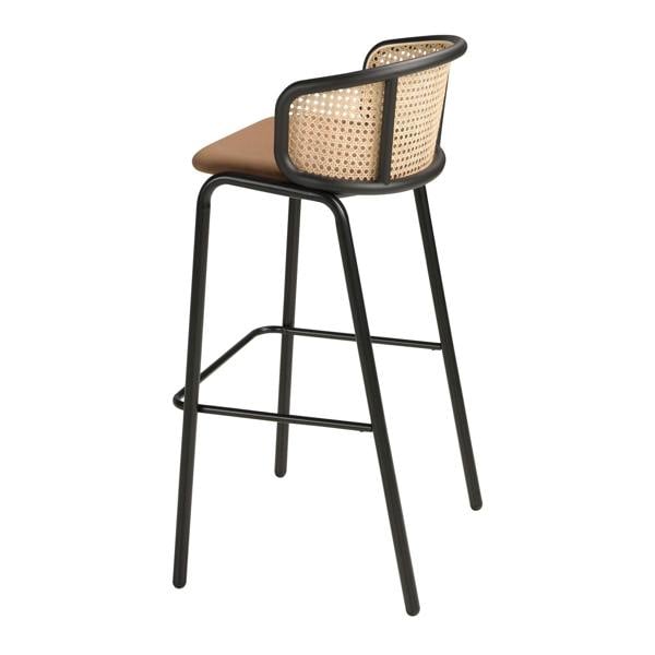 Angel Cerdá Rattan and brown velvet stool 4128