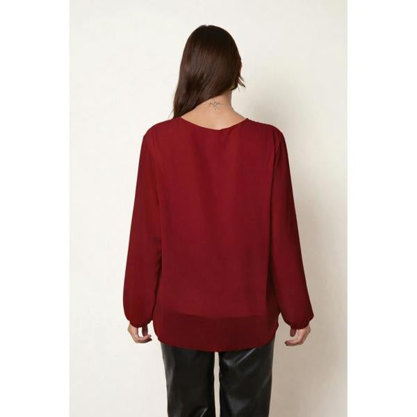 Blue Vanilla Pleated Top