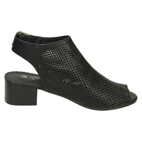 Savannah Ladies Savannah Mid Heel Peep Toe Sandals