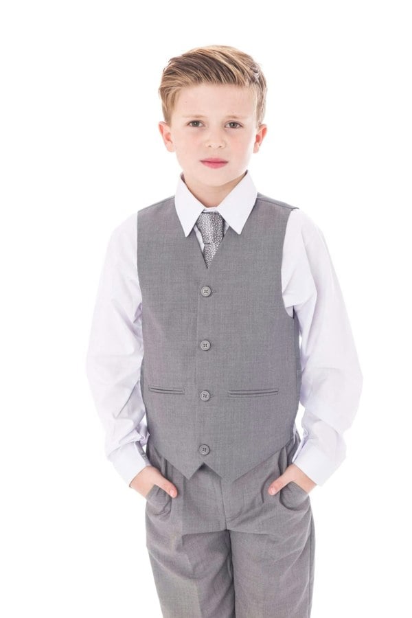 Close up of waistcoat and shirt and tie