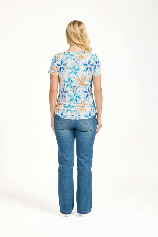 Mudflower Floral Splash Print Top