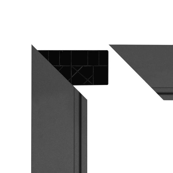 Brown composite panel gate featuring a sleek design with sharp angles and a textured surface, ideal for modern outdoor spaces