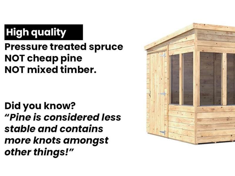 Dunster House Potting Shed Pent Roof W8' x D6' (W2.4 x D1.8m) Superfelt, Overlord Modular