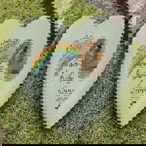 Personalised Memento Company Personalised Pet Rainbow Photo Upload Memorial Resin Heart