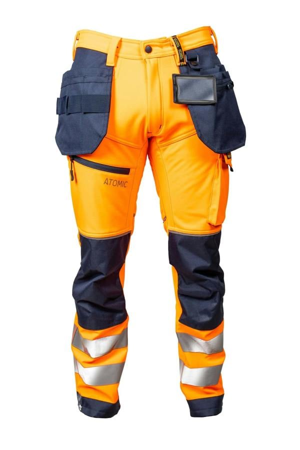 Slim Fit Stretch Softshell Hi-Vis Work Trousers with Holster Pockets - Hi-Vis Trousers