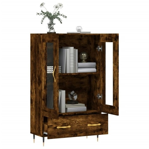 Berkfield Highboard Smoked Oak 69.5x31x115 cm Engineered Wood