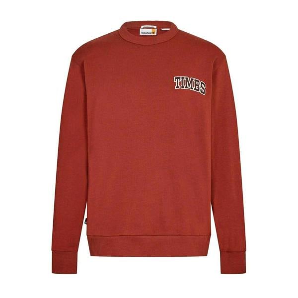 Timberland Mens Tims Graphic Print Logo Sweatshirt - Burnt Henna - 